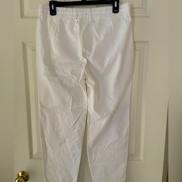 NWT J. Crew Factory White Linen Blend Drawstring Pants Sz 8 - Picture 9 of 16